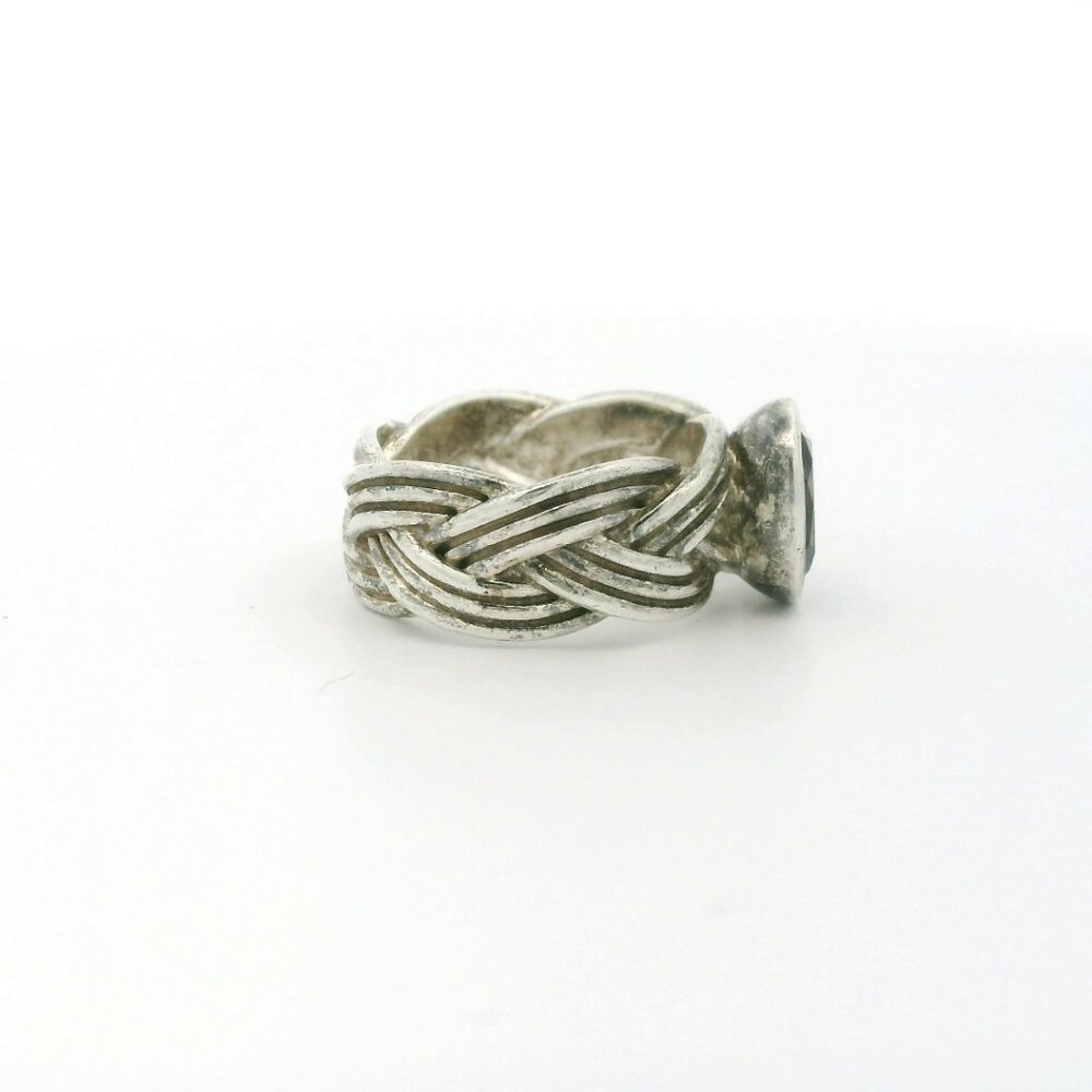 Pandora Sterling Silver Tied Together Pink Amethyst Ring - Size 7.5 - Picture 2 of 4